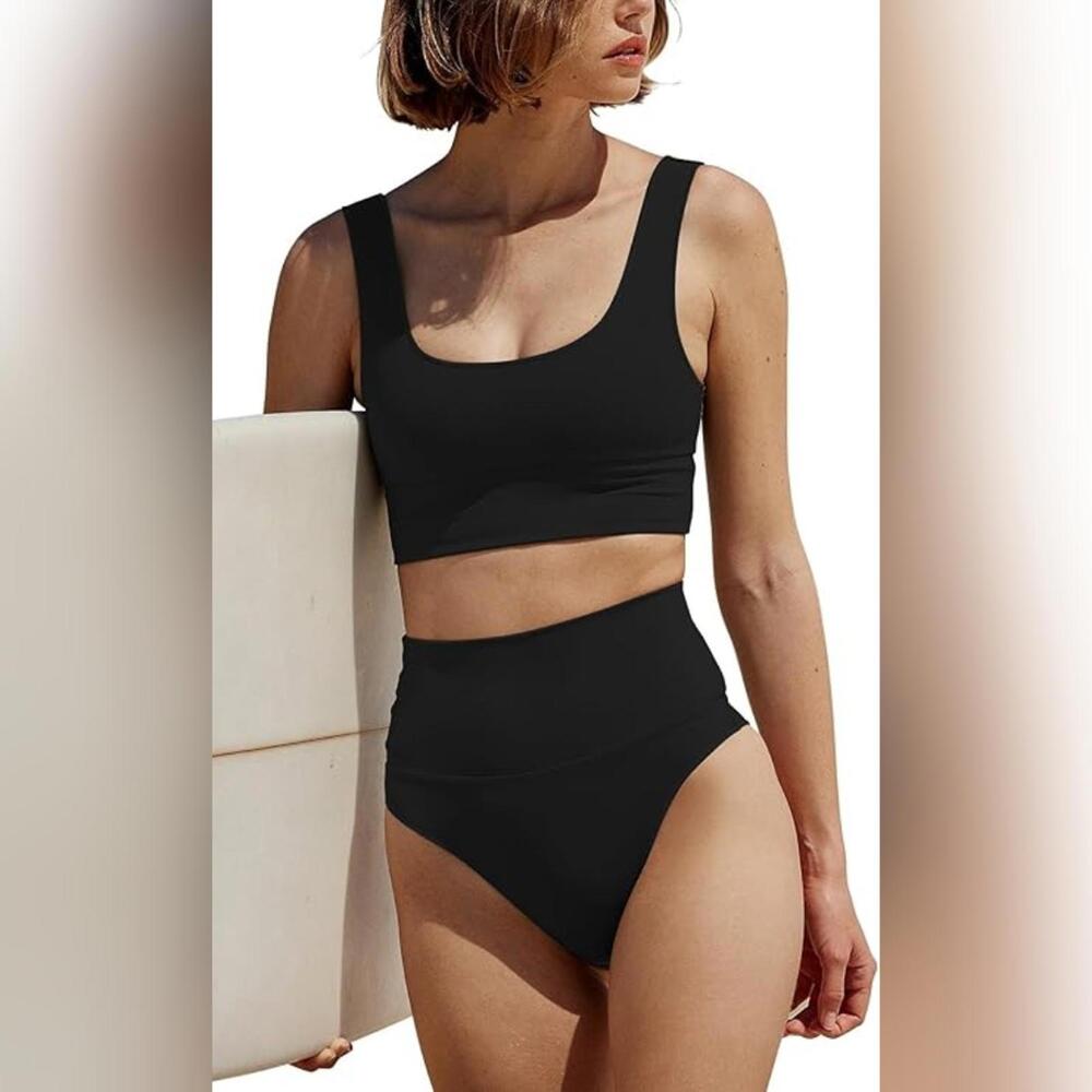NWT KRLAGAPAS Two Piece High Waisted Sporty Bikini Swimsuit, Size 6